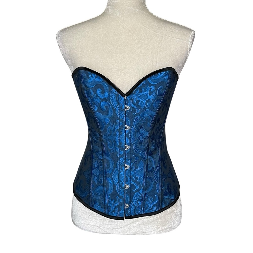 Corset Hour Glass Waist Training Women’s Size M Blue Costume Coquette